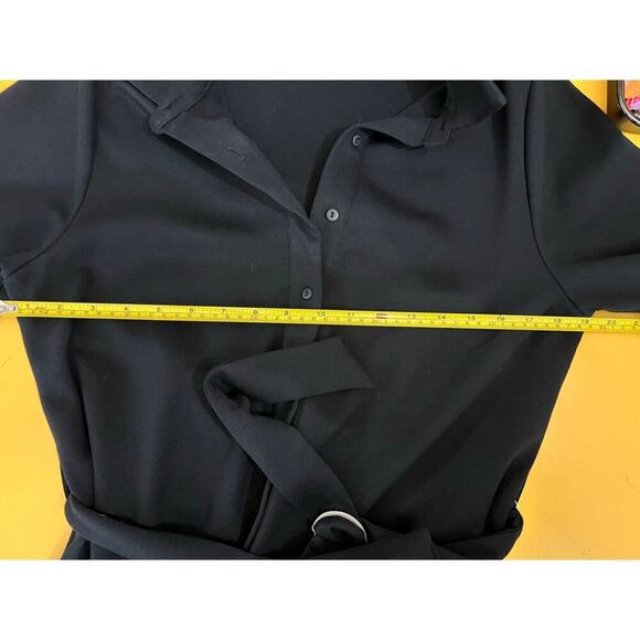 41Hawthorn Womens Sammie Point Shirt Dress Short Sleeves Black Size M Petite NEW - Picture 9 of 10